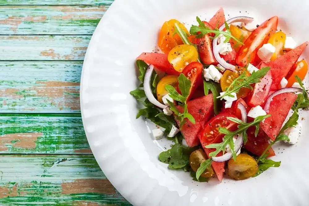 Ensalada de sandía y feta