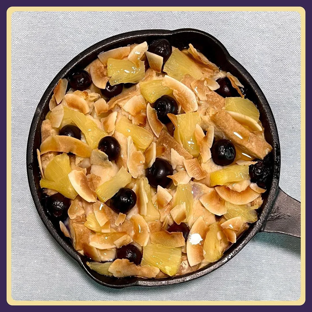 Blueberries & Pineapple Bread Pudding