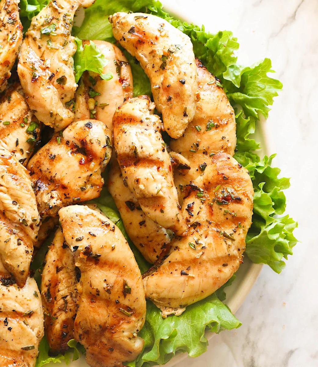 Aiguillettes de poulet grillées