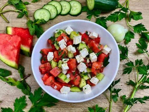 Ensalada de sandía y feta