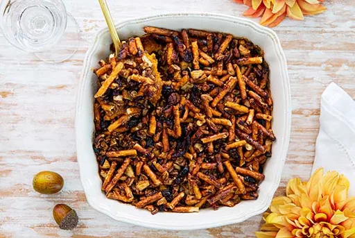 Süß-salzige Süßkartoffeln mit Brezel-Topping