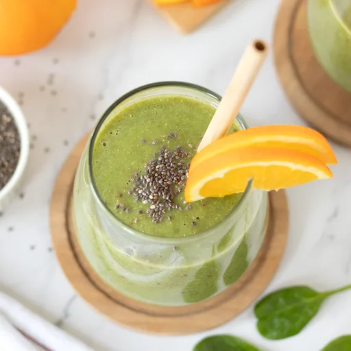 Batido de naranja y espinacas (sin plátano)