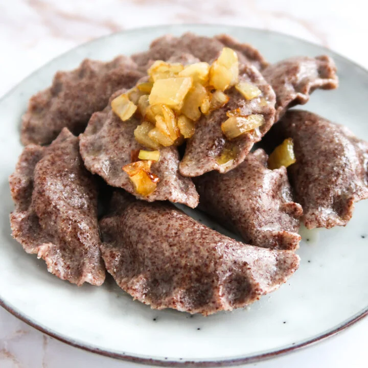 Gluten Free Quinoa Pierogi with Cabbage and Mushrooms (Polish Dumplings)