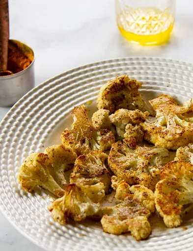 Turmeric Cauliflower Slabs, Caramelized In Ghee