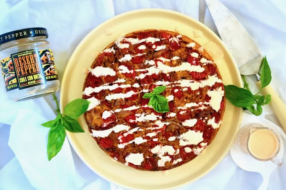 Tomato Pie with Queso