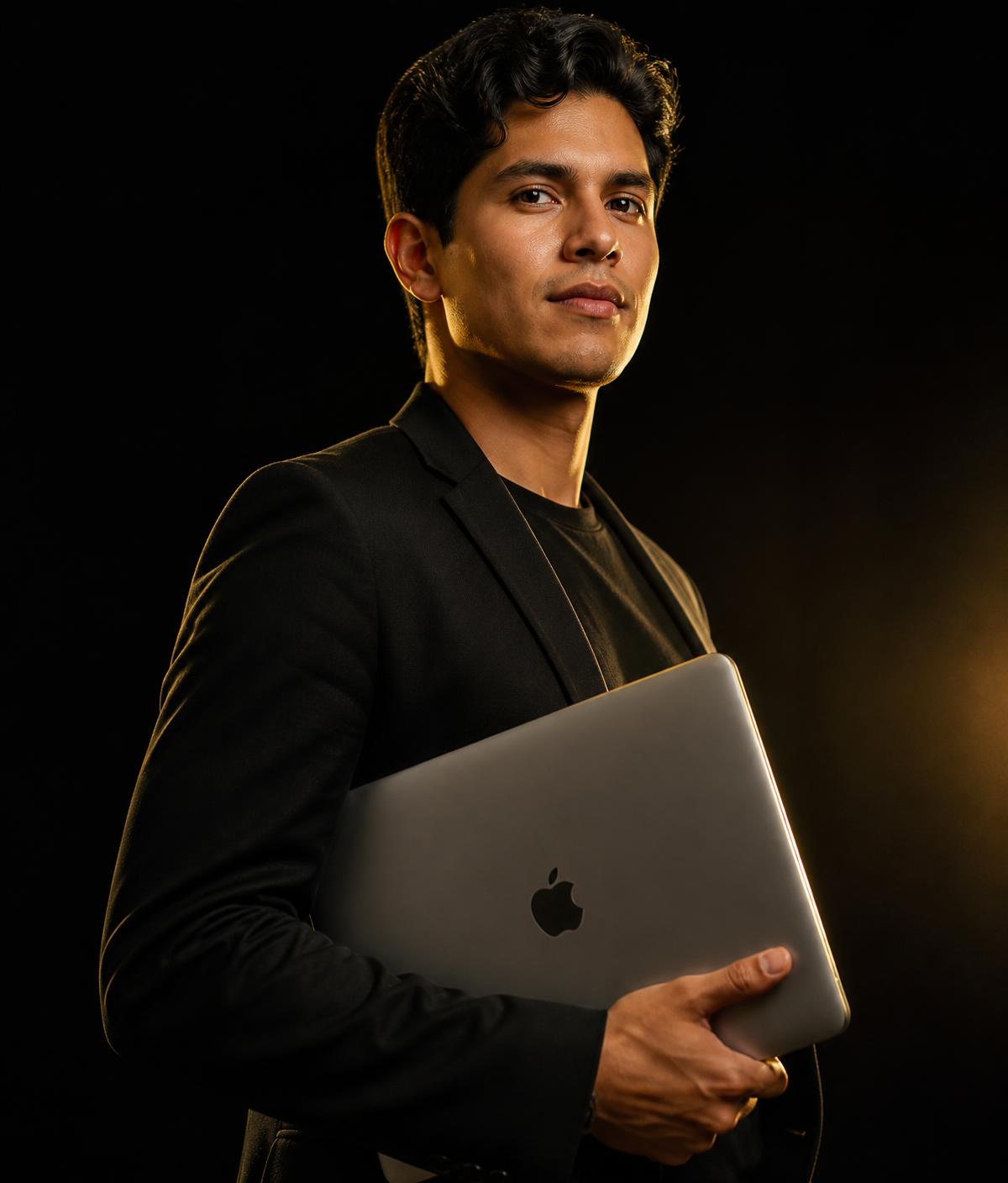 Estudiante profesional con laptop