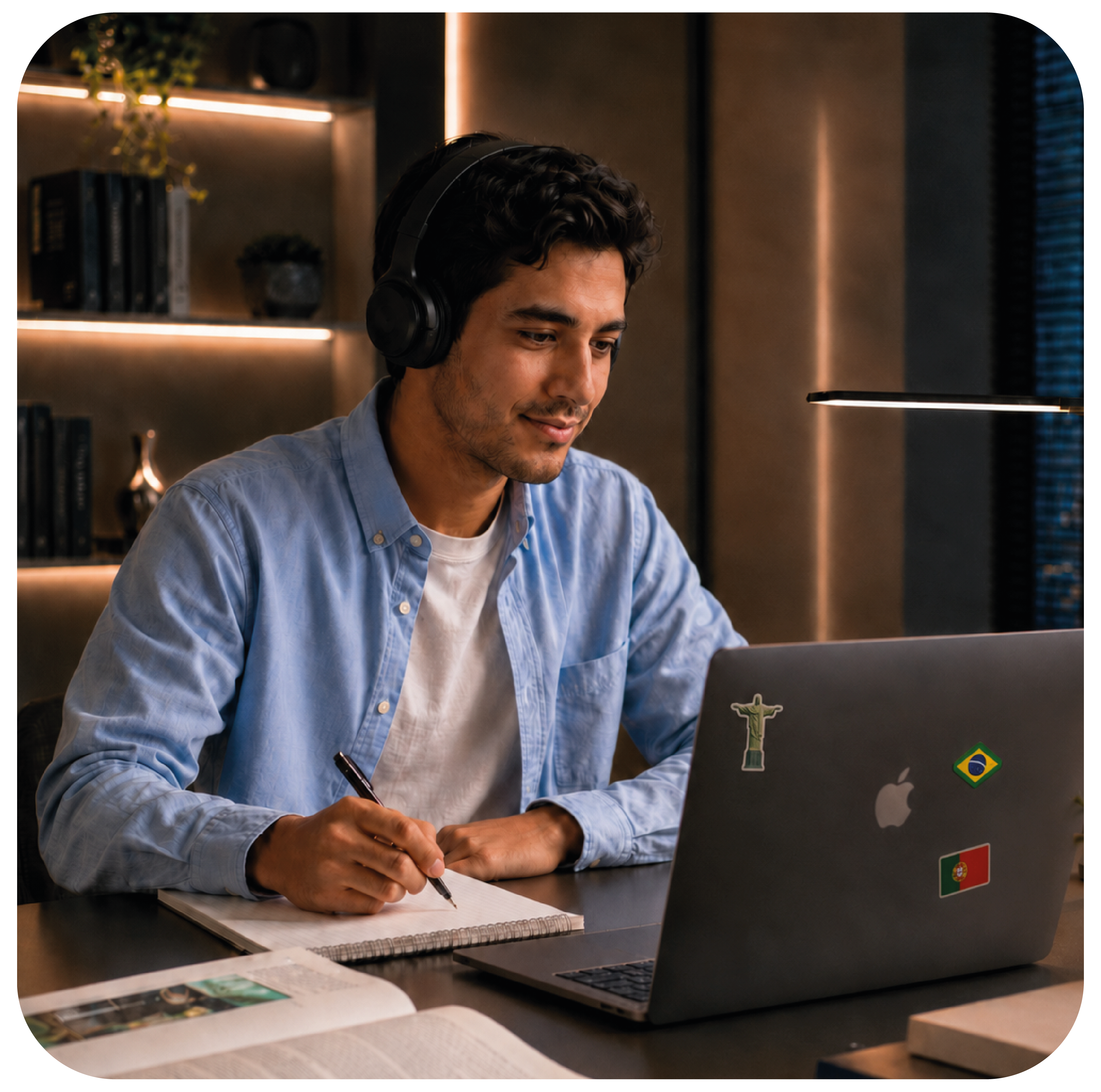 Estudiante usando Plataforma Educativa
