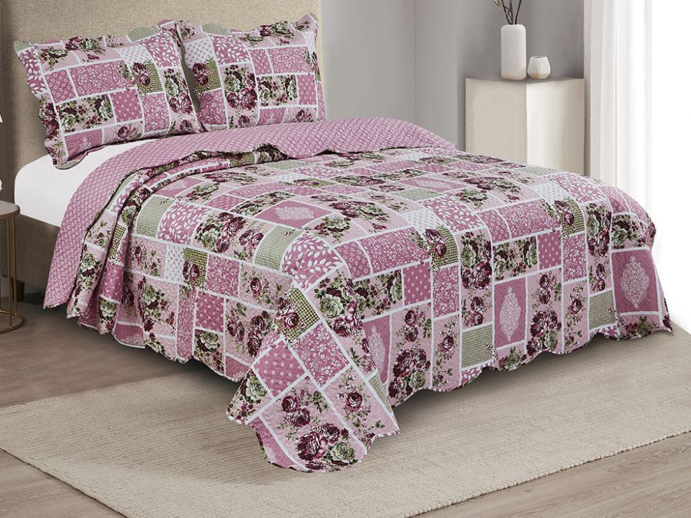 Colcha Patchwork De Microf.camesa King-size 260 X 280 Boneti