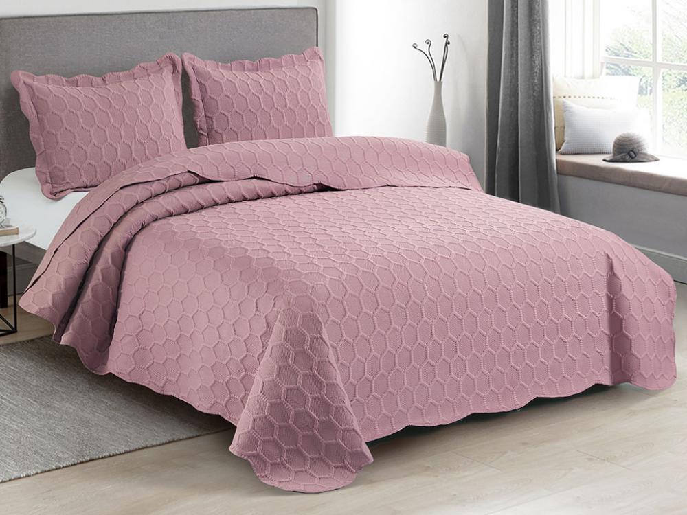 Colcha Ilusion Favo King 260x280 Rose 17-1514