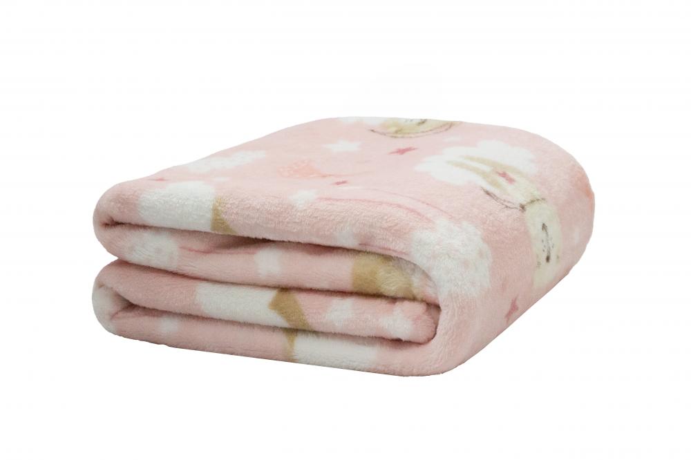 Cobertor Baby Flannel Nac 90x110 Soneca Rosa
