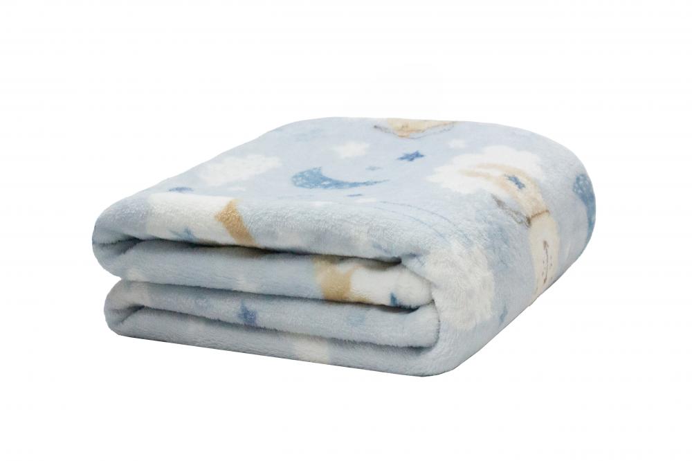 Cobertor Baby Flannel Nac 90x110 Soneca Azul