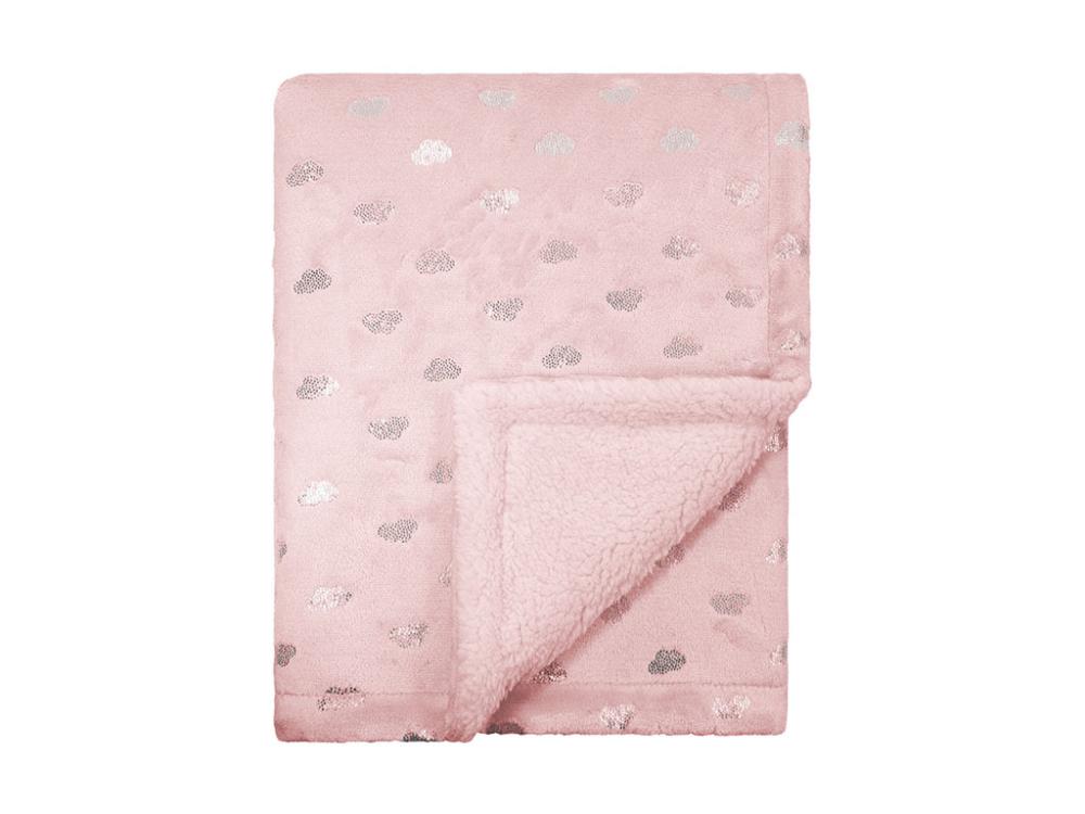 Manta Sherpa Flannel Nuvenzinhas 75x100 Rosa 14-1905