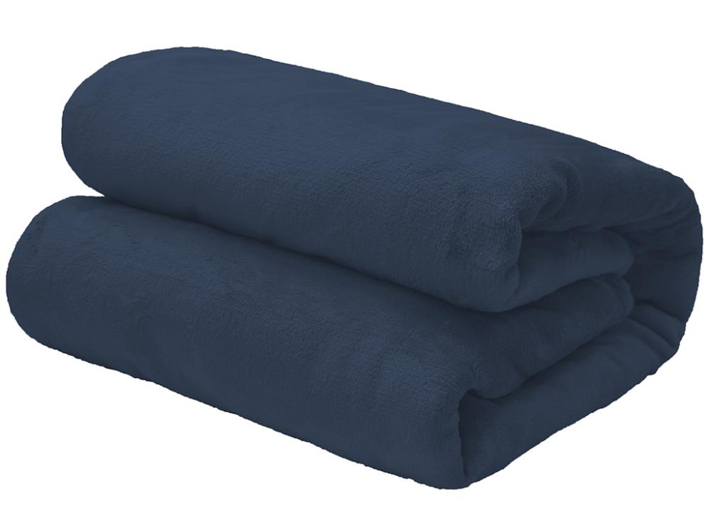 Cobertor Flannel Loft 220g Por Cor Prof Nac Casal 2,20mx1,80m Marinho 19-4028