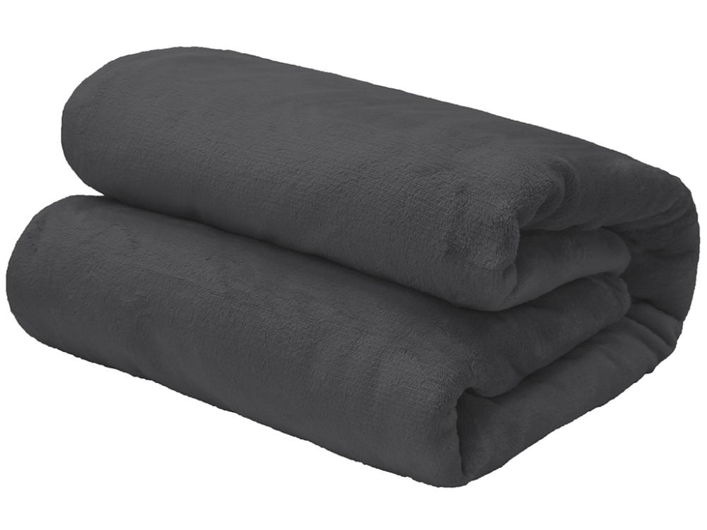 Cobertor Flannel Loft 220g Por Cor Prof Nac Casal 2,20mx1,80m Chumbo 18-0000