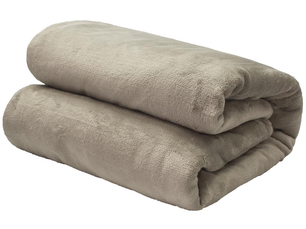 Cobertor Flannel Loft 220g Por Cor Prof Nac Casal 2,20mx1,80m Bege 15-1116