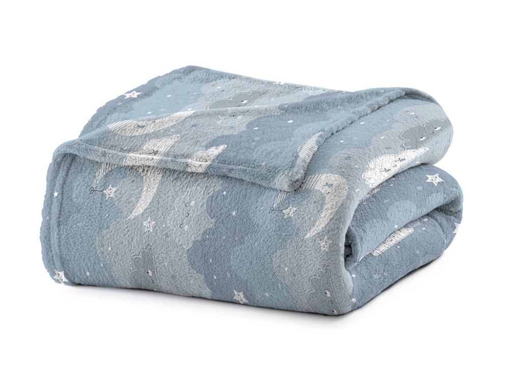 Cobertor Baby Flannel Nac 90x110 Céu Azul