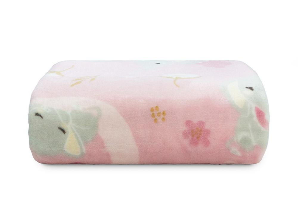 Cobertor Baby Flannel Nac 90x110 Elefante Rosa