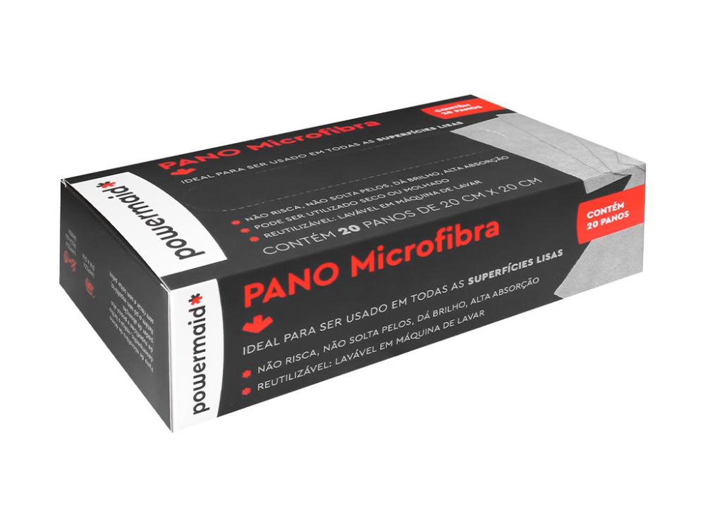 Pano Microfibra Na Caixa 20 Peças 20 X 20 Cinza