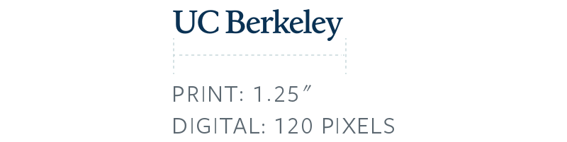 Graphic showing the minimum size of 1.25" in print and 120 pixels in digital
