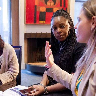 Students of different ethnic backgrounds having a thoughtful discussion