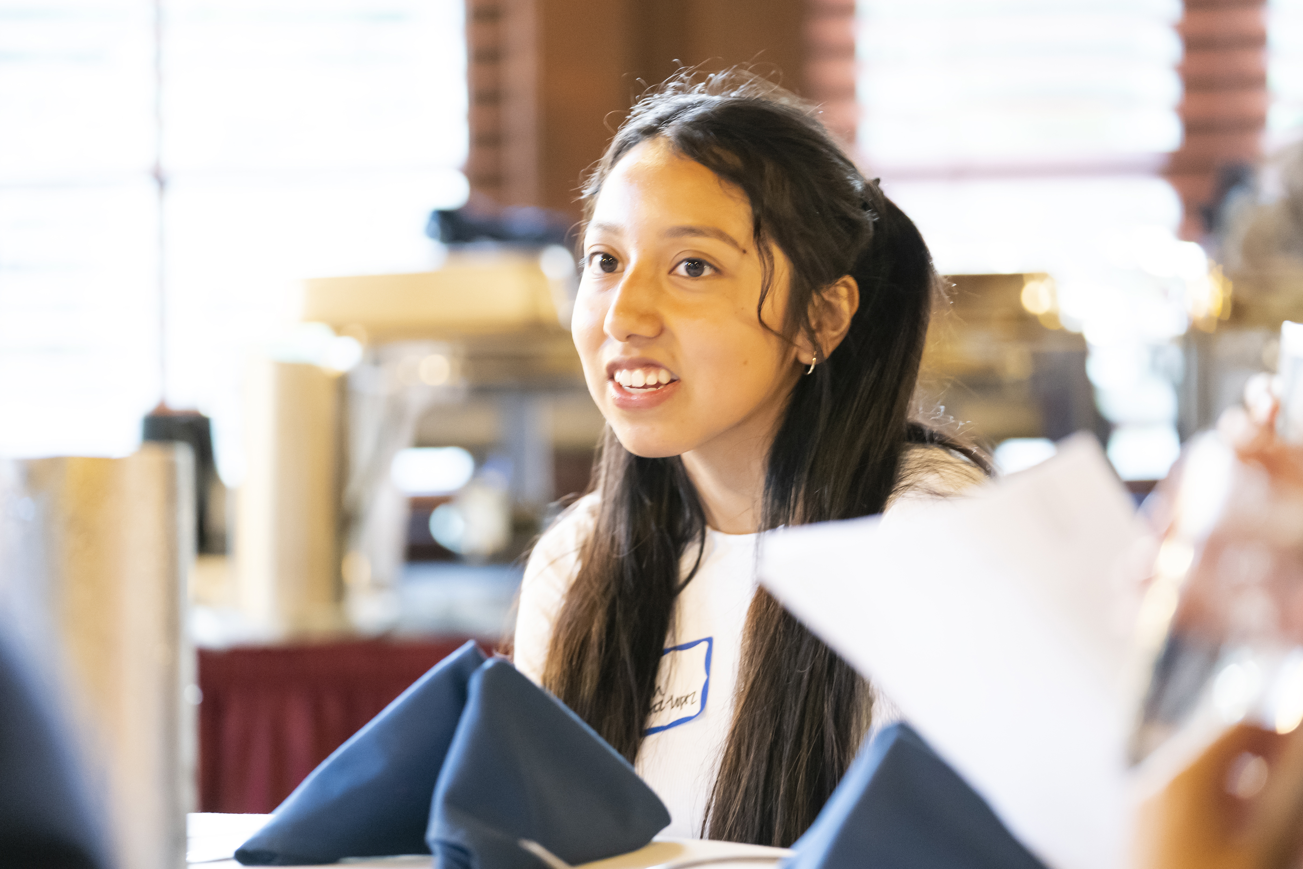 Color photo of Elizabeth Epifania in class