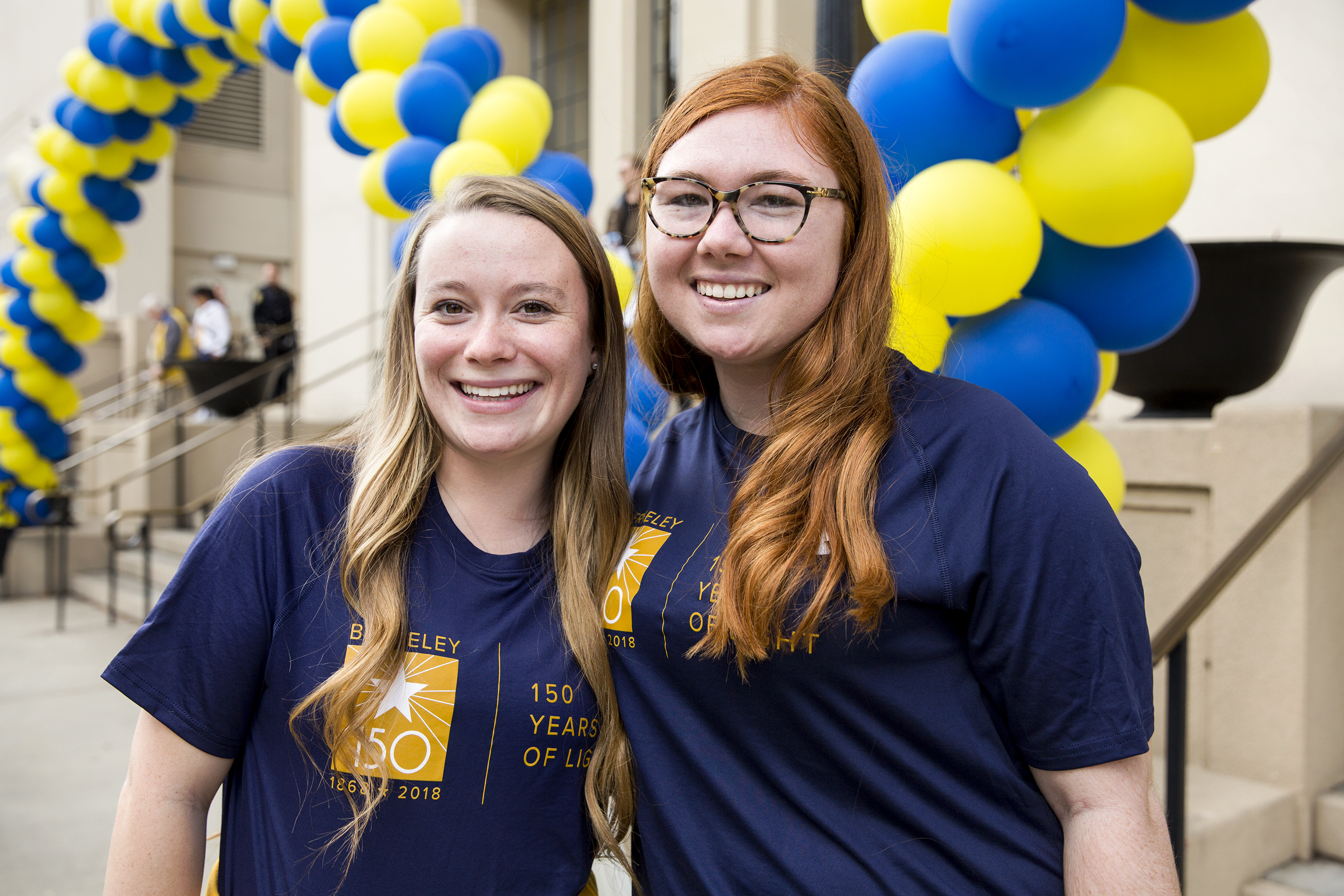 Photo of Sophie and Siena at Berkeley's 150th birthday party.