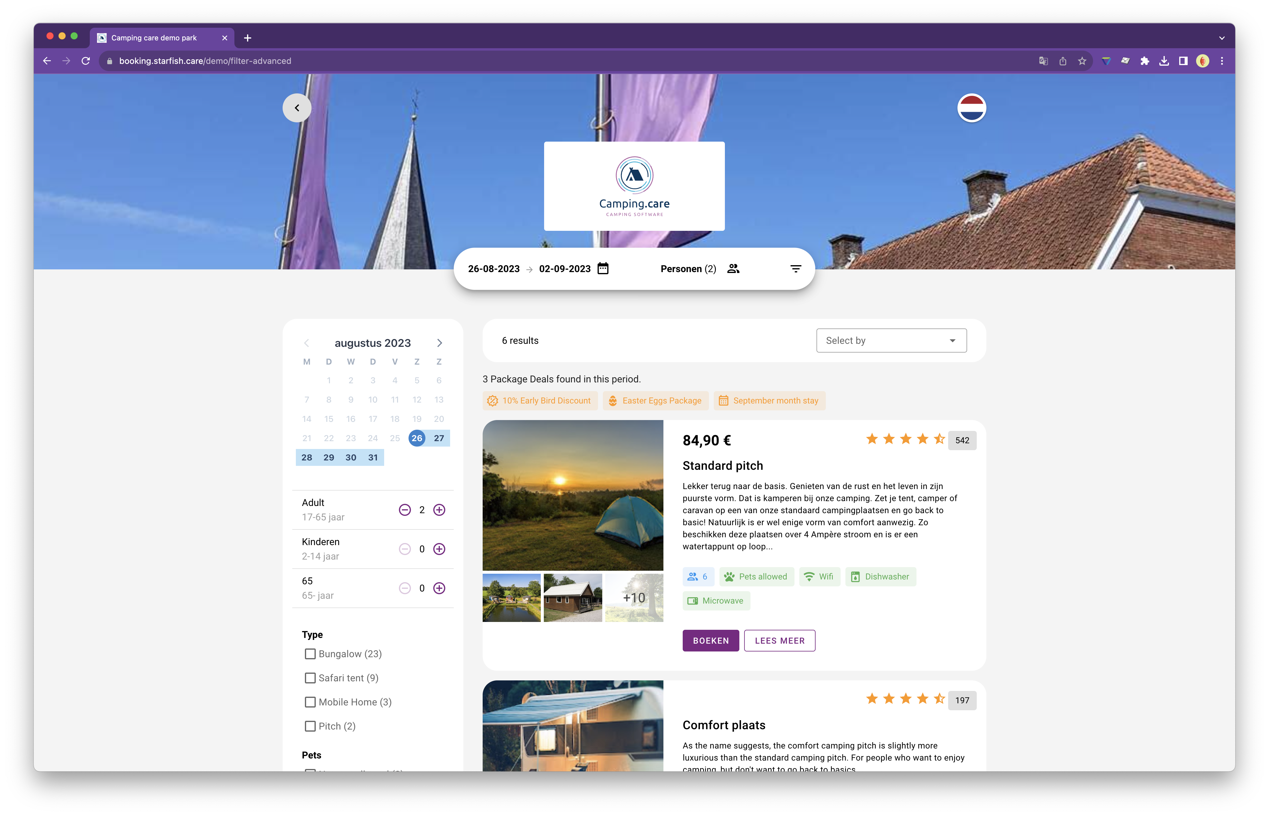 Online Booking Engine for hotels and campings