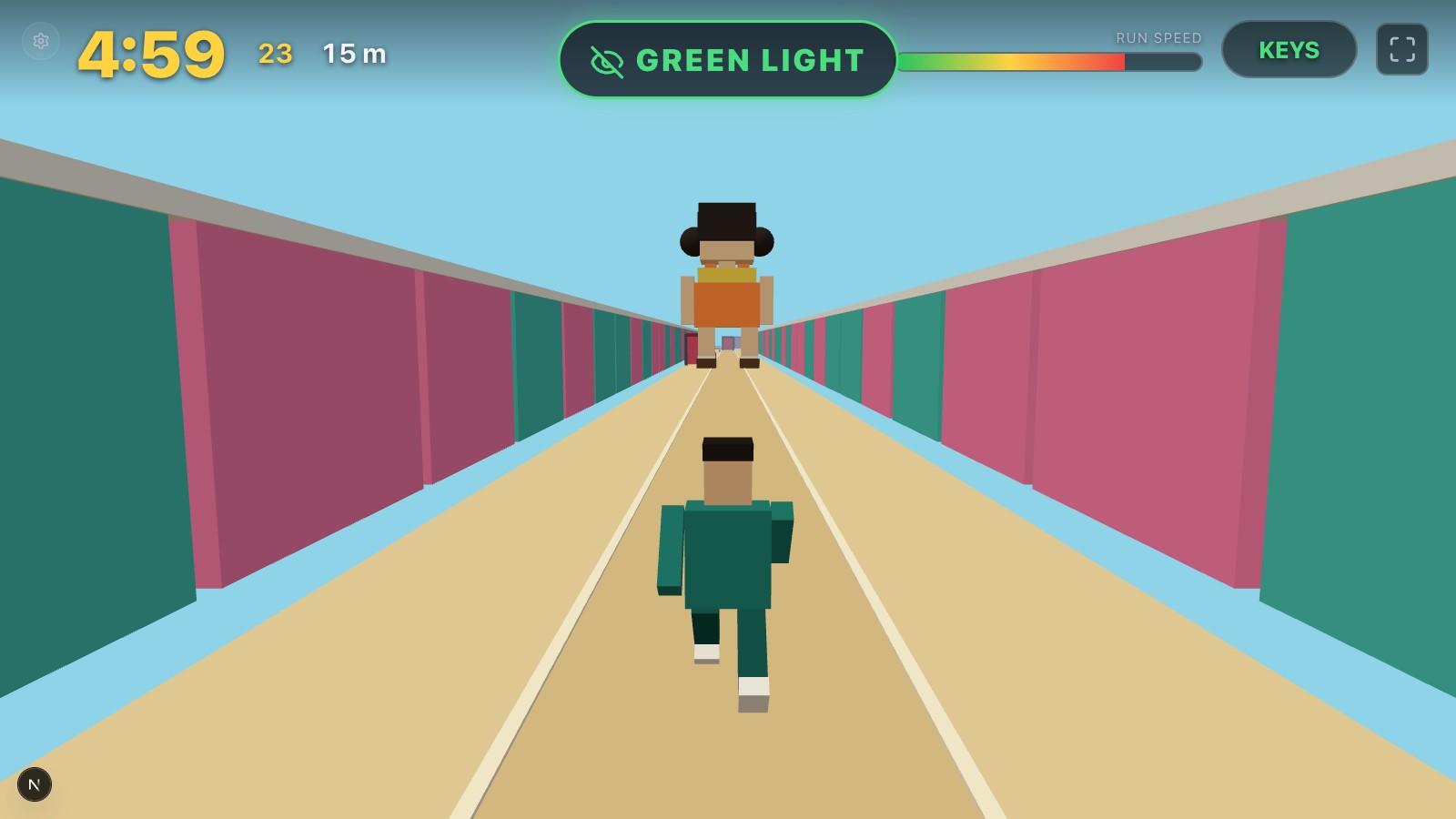 Sprinting down the field on a green light