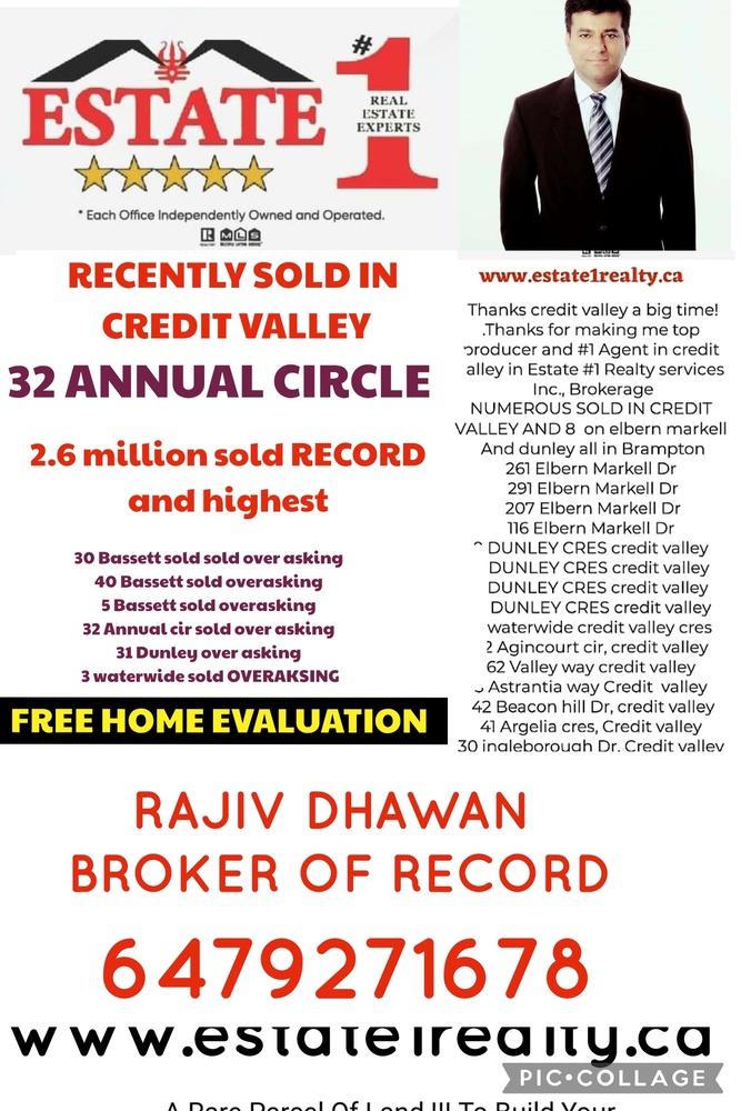 32  Annual  Circ  Brampton  Ontario Canada Sale residential   Estate #1 Realty service Inc., Brokerage*