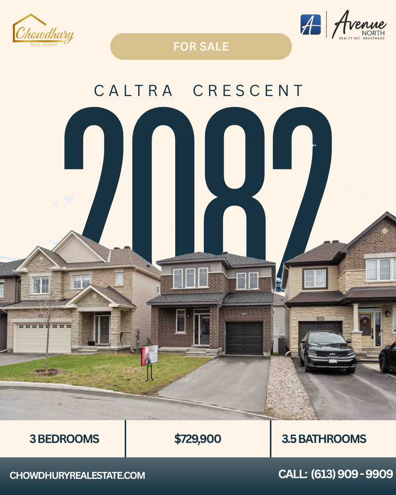2082 Caltra Crescent   Ottawa  Ontario Canada Sale residential   Chowdhury Real Estate