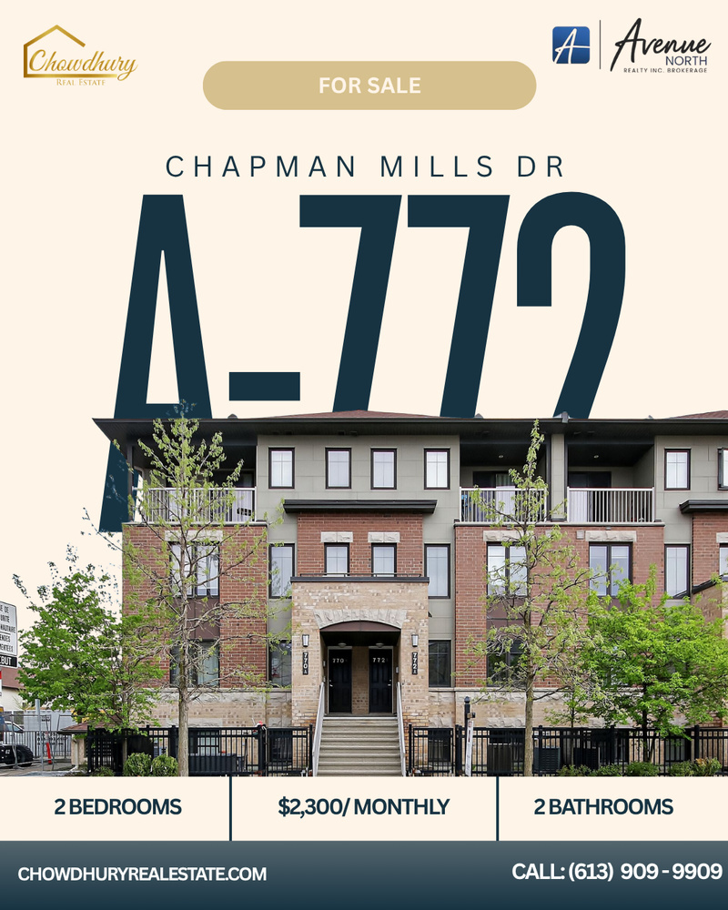 A - 772 CHAPMAN MILLS Dr  Ottawa Ontario Canada Rent residential   Chowdhury Real Estate
