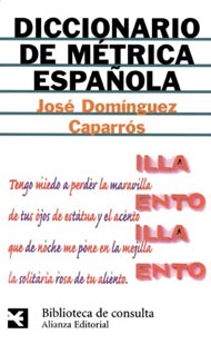 Portada de Diccionario de métrica española