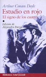 Portada de Estudio en rojo. El signo de los cuatro