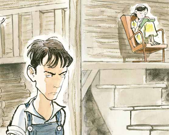 Ilustración de La señora de los libros