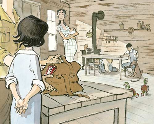 Ilustración de La señora de los libros