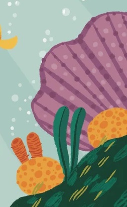 Ilustración de El caballito de mar surfero
