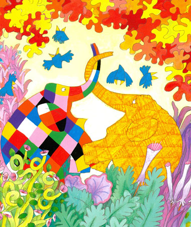 Ilustración de Elmer y el abuelo Eldo