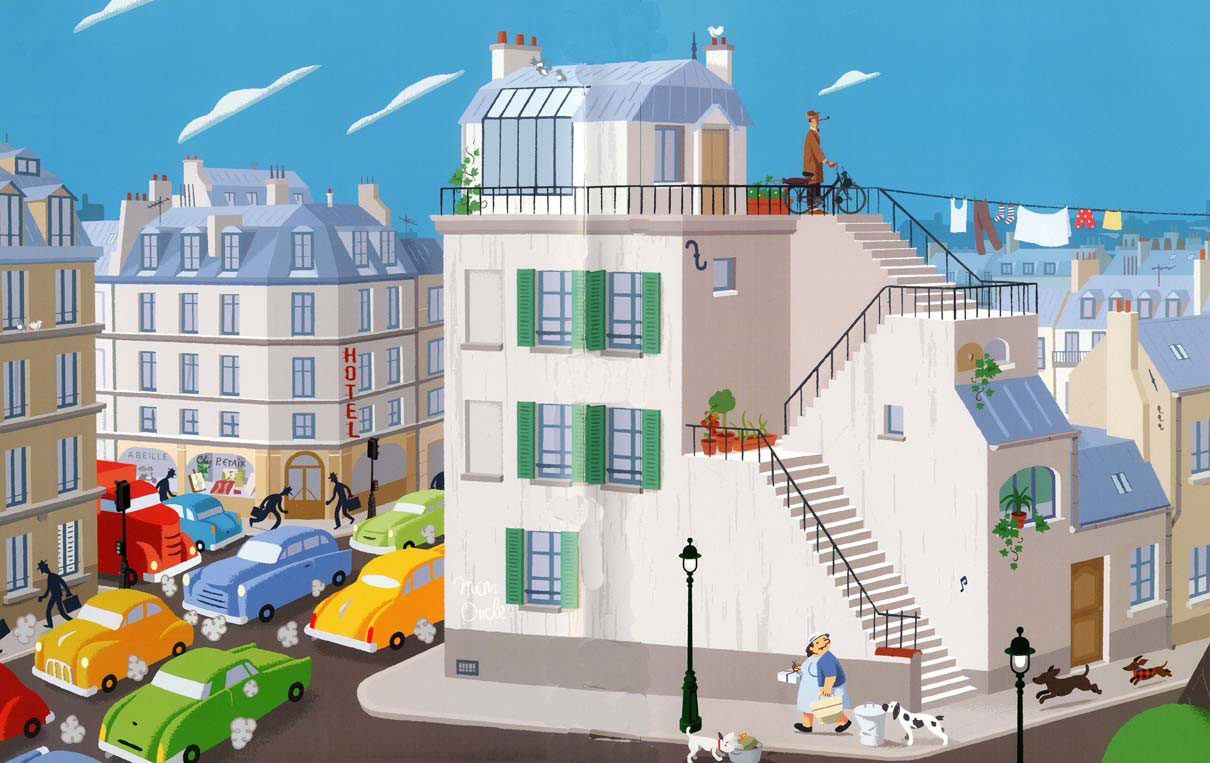 Ilustración de papagayo de Monsieur Hulot