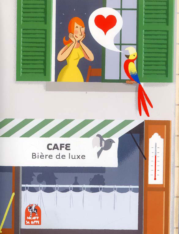 Ilustración de papagayo de Monsieur Hulot