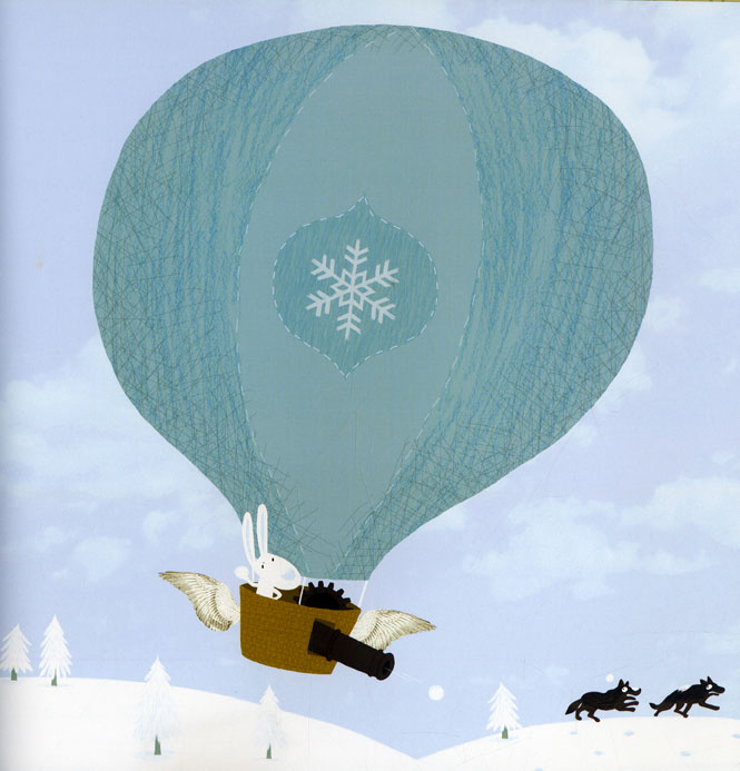 Ilustración de gran libro de los regalos mágicos