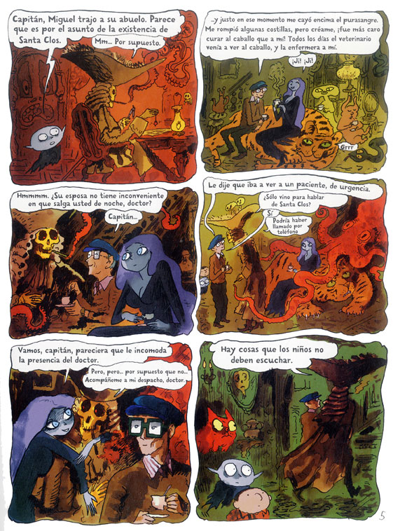 Ilustración de Pequeño Vampiro y los santacloses verdes