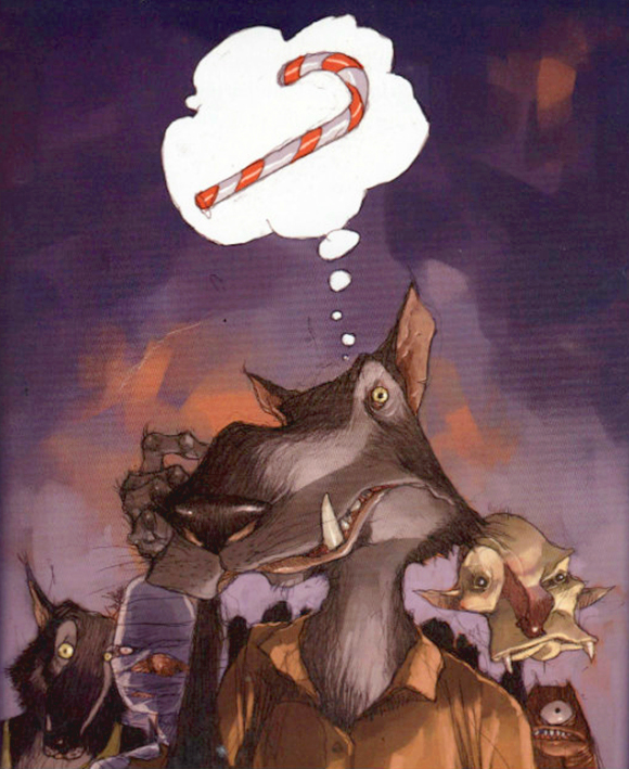 Ilustración de Santa vs. los vampiros y los hombres lobo