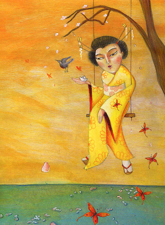 Ilustración de La señora de las mariposas