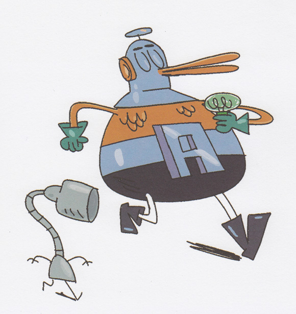 Ilustración de Astro-Ratón y bombillita 2. Pollo a la vista