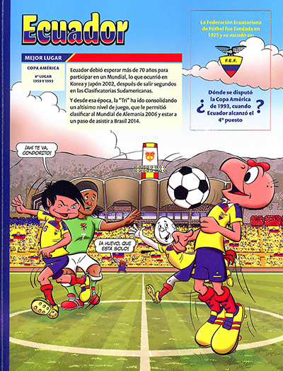 Ilustración de Condorito. Selecciones sudamericanas de fútbol