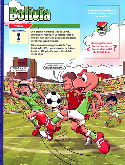 Ilustración de Condorito. Selecciones sudamericanas de fútbol