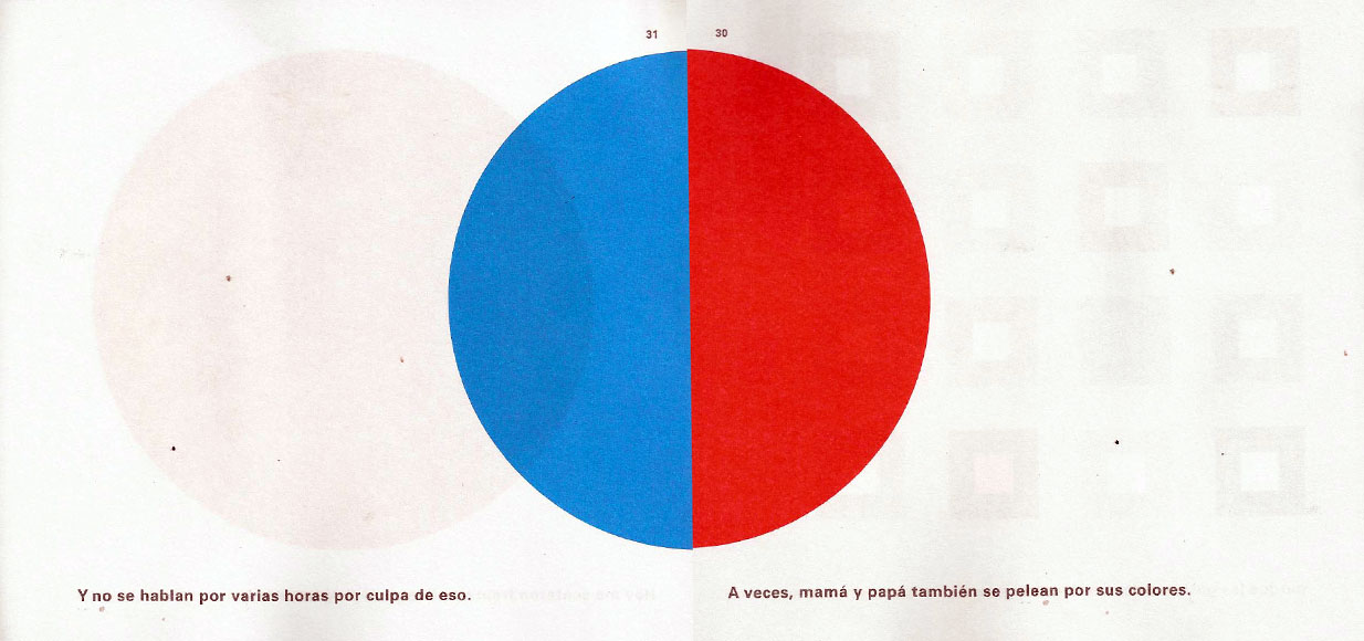 Ilustración de Rojo y azul