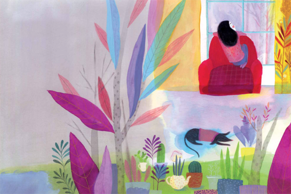 Ilustración de flor azul