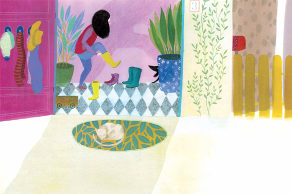 Ilustración de flor azul