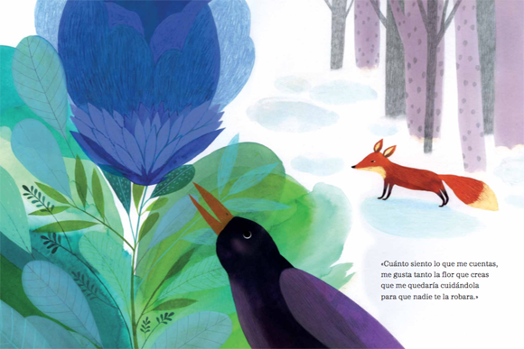 Ilustración de flor azul